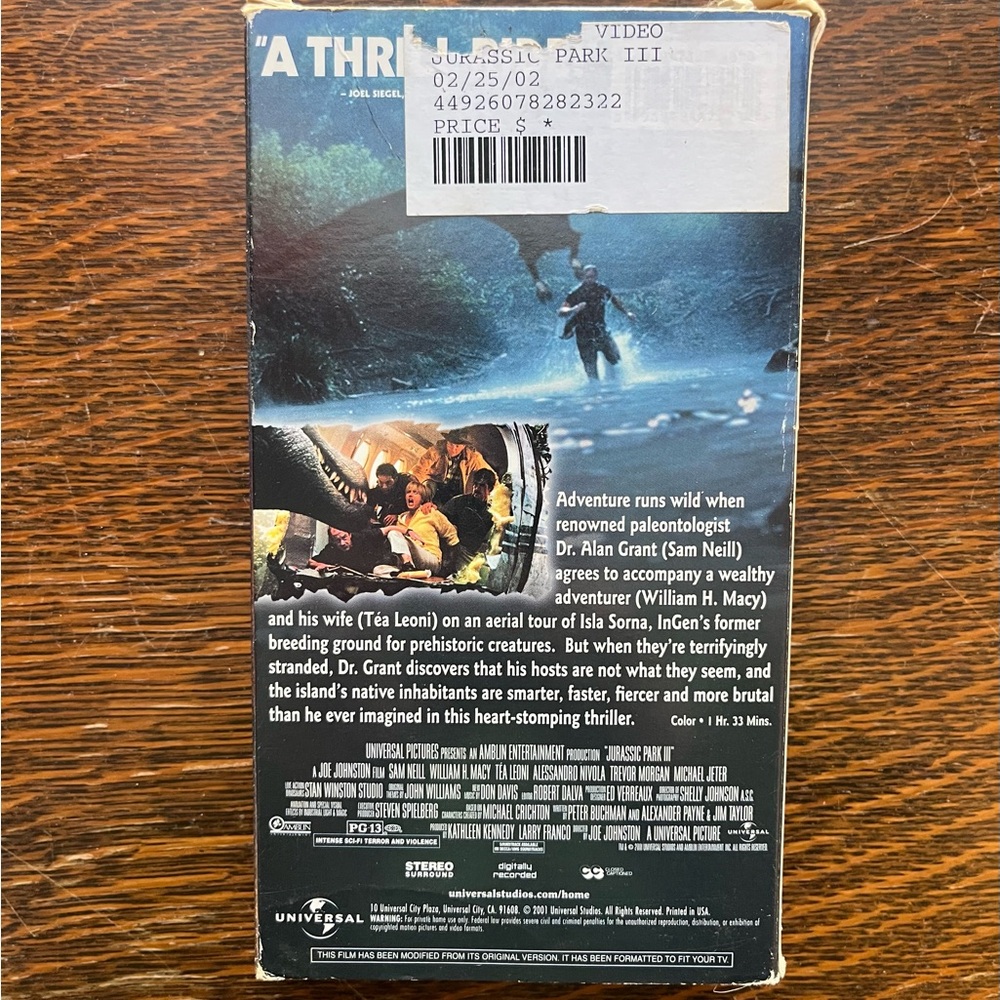Jurassic Park III VHS - Picture 2 of 5